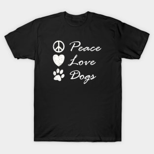 Peace Love Dogs Cute Funny Graphic Hippy T-Shirt